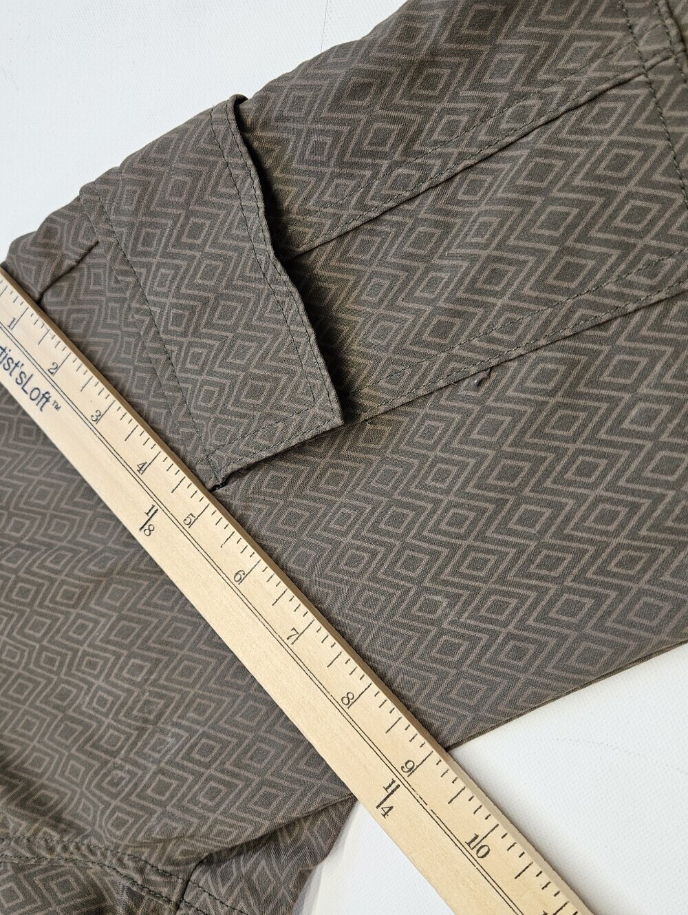Prana Meme Pants  Women’s Size 4 Green Gray Outdoors Cargo Diamond Print - Picture 10 of 12